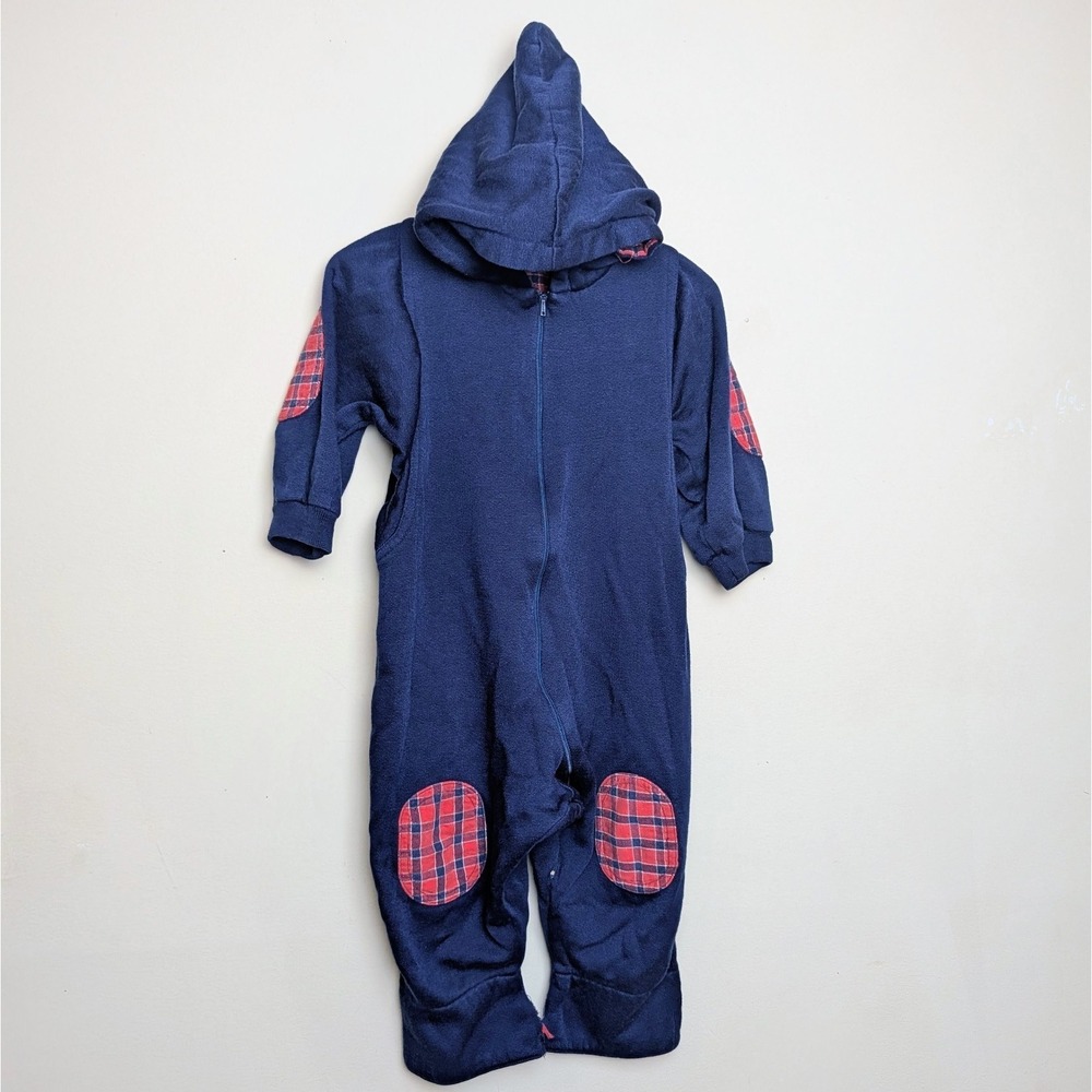 Osh Kosh B'Gosh Vintage 90s Hooded Romper Blue One Piece Size 24 Months